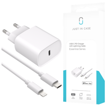Just in Case Just in Case USB-C PD Charger (20W) + USB-C to Lightning