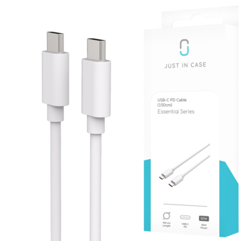 Just in Case Just in Case Essential USB-C PD Cable (150cm) - White