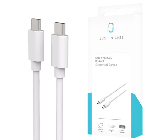 Just in Case Just in Case Essential USB-C PD Cable (150cm) - White
