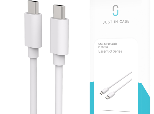 Just in Case Just in Case Essential USB-C PD Cable (150cm) - White