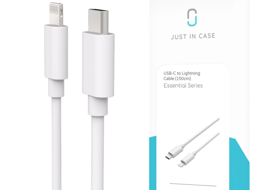 Just in Case Just in Case Essential USB-C to Lightning Cable (150cm) - Wh