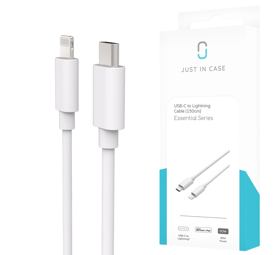 Just in Case Essential USB-C to Lightning Cable (150cm) - Wh