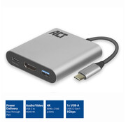 ACT ACT USB-C multiport adapter for 1 HDMI monitor, 1x USB-A, PD