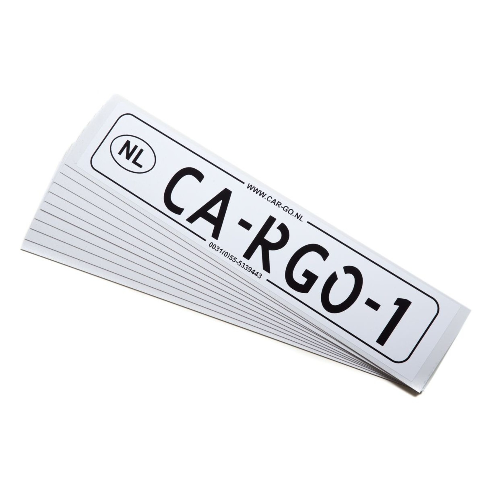 White plastic license plates 10 pieces CARGO