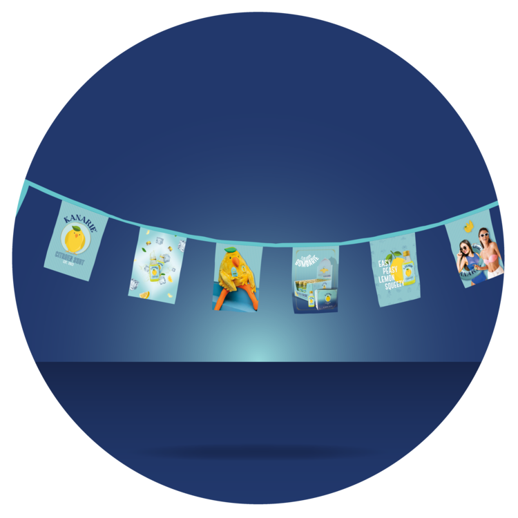 Kanarie® Kanarie vlaggenlijn 125 cm