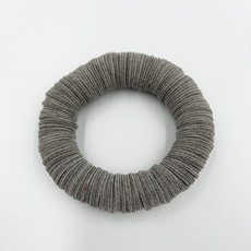 Bracelet constructed with leather discs
