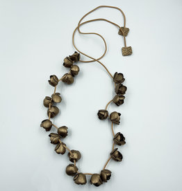 Necklace leather - leather bronze
