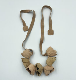 Halsketting leder - kort - taupe-nude