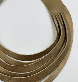 Halsketting leder - Just cut gold