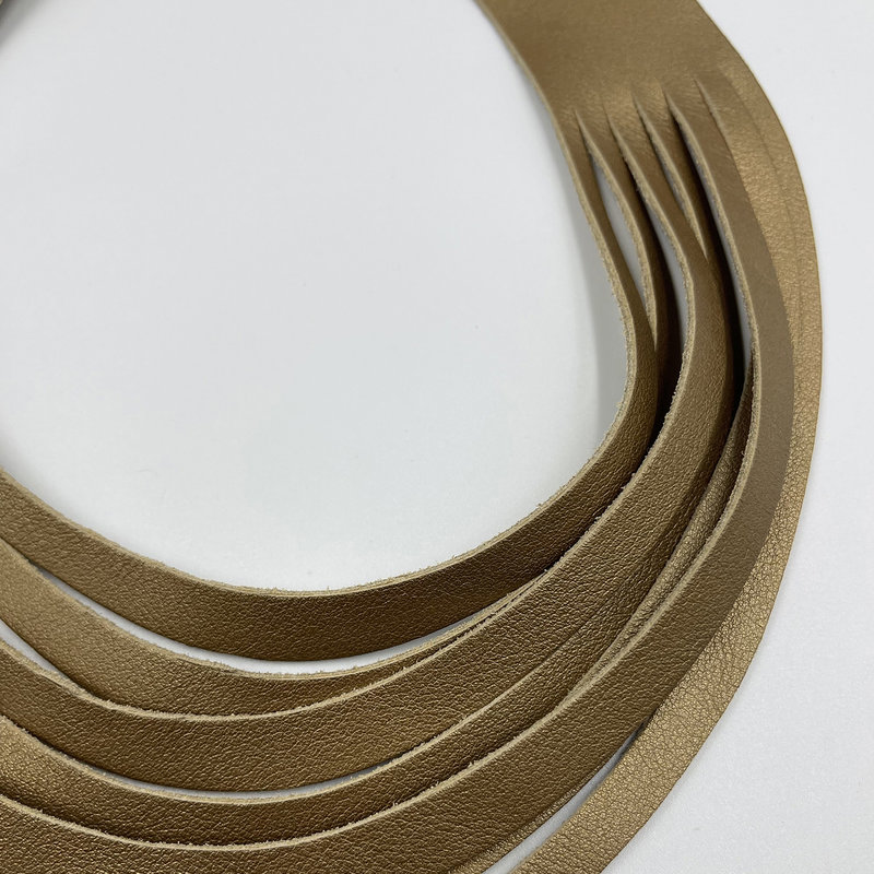 Halsketting leder - Just cut gold