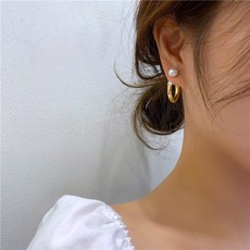 CiciDeJeweleryAMS Geometrisch speciaal ontwerp C-vorm pareloorbel