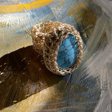 Hara Karamichali Ring turquoise - goud
