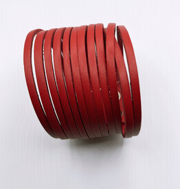 Marina 7pm Leather Fringes Bracelet red