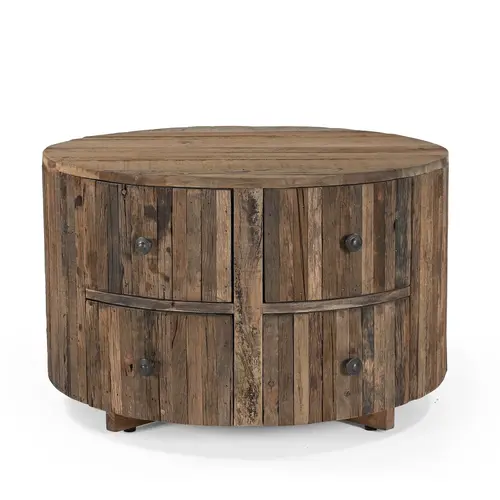 Roots Salontafel Rond met 4 Laden Roots Salontafel Rond met 4 Laden