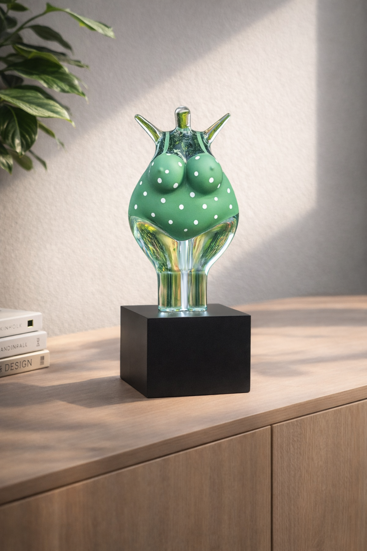 Kjell Engman Kosta Boda 'Happy Dip Green' – Limited Art Crystal by Kjell Engman