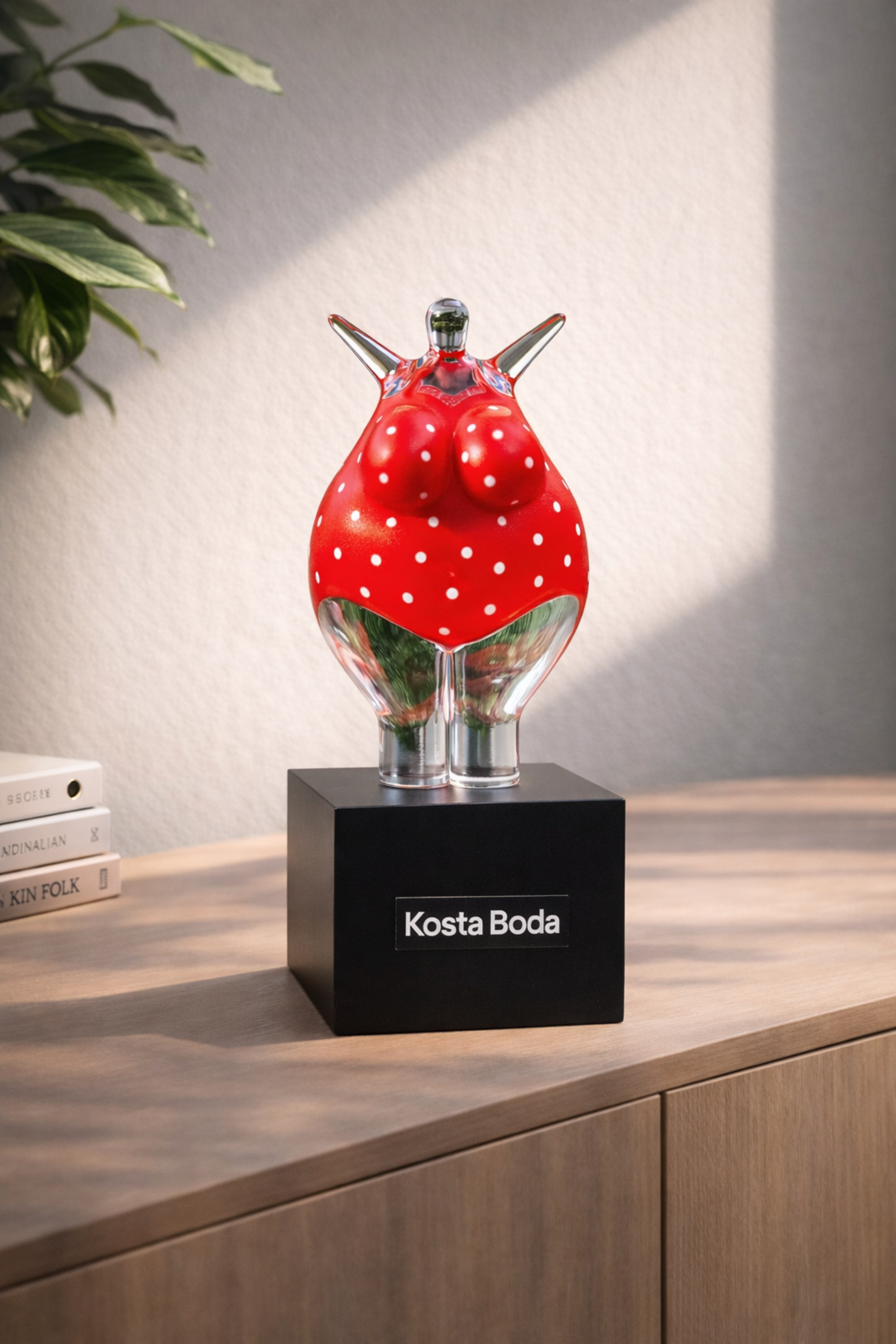 Kjell Engman Kosta Boda 'Happy Dip Red' – Limited Art Crystal by Kjell Engman
