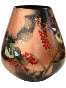 Handbemalte Vase Kohlmeise