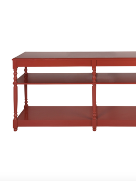 Wooden table red