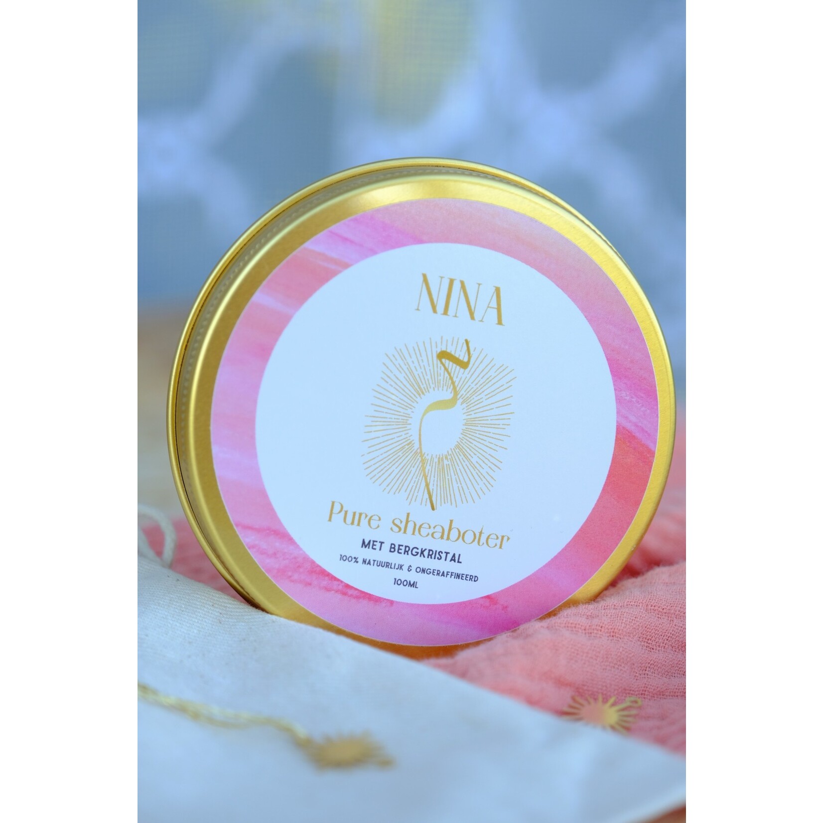 Nina Pure sheaboter met bergkristal - Nina - het goud van de vrouwen