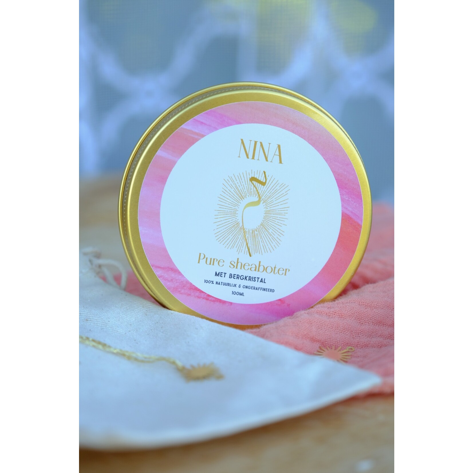 Nina Pure sheaboter met bergkristal - Nina - het goud van de vrouwen