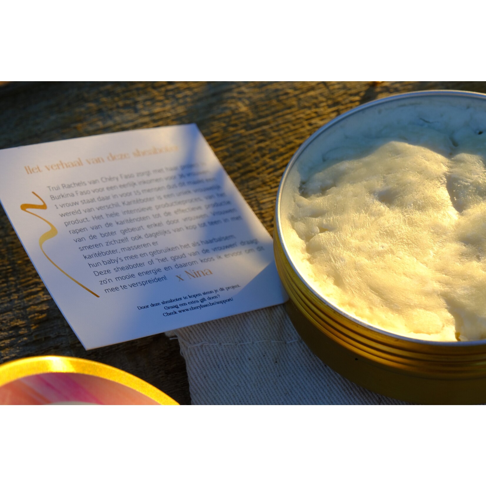 Nina Pure sheaboter met bergkristal - Nina - het goud van de vrouwen