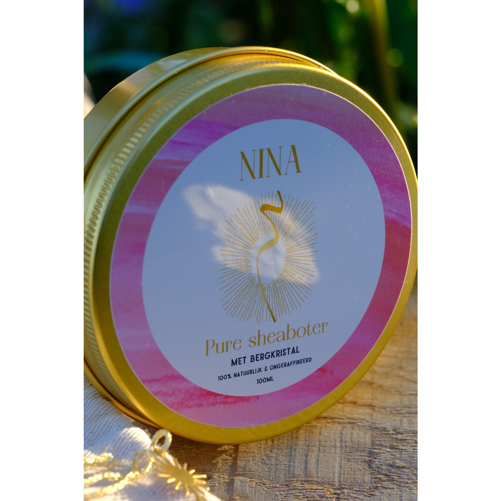 Nina Pure sheaboter met bergkristal - Nina - het goud van de vrouwen