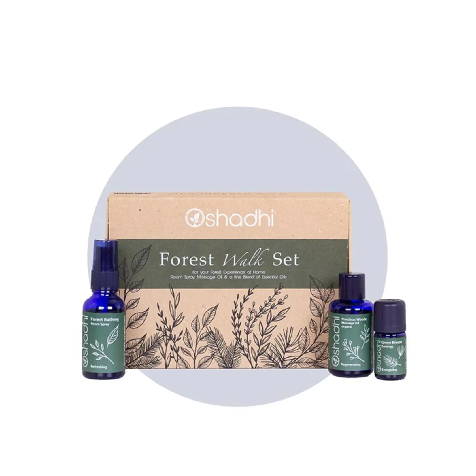 Oshadhi Forest walk - gift set Oshadhi - met synergie, kamerspray & massageolie