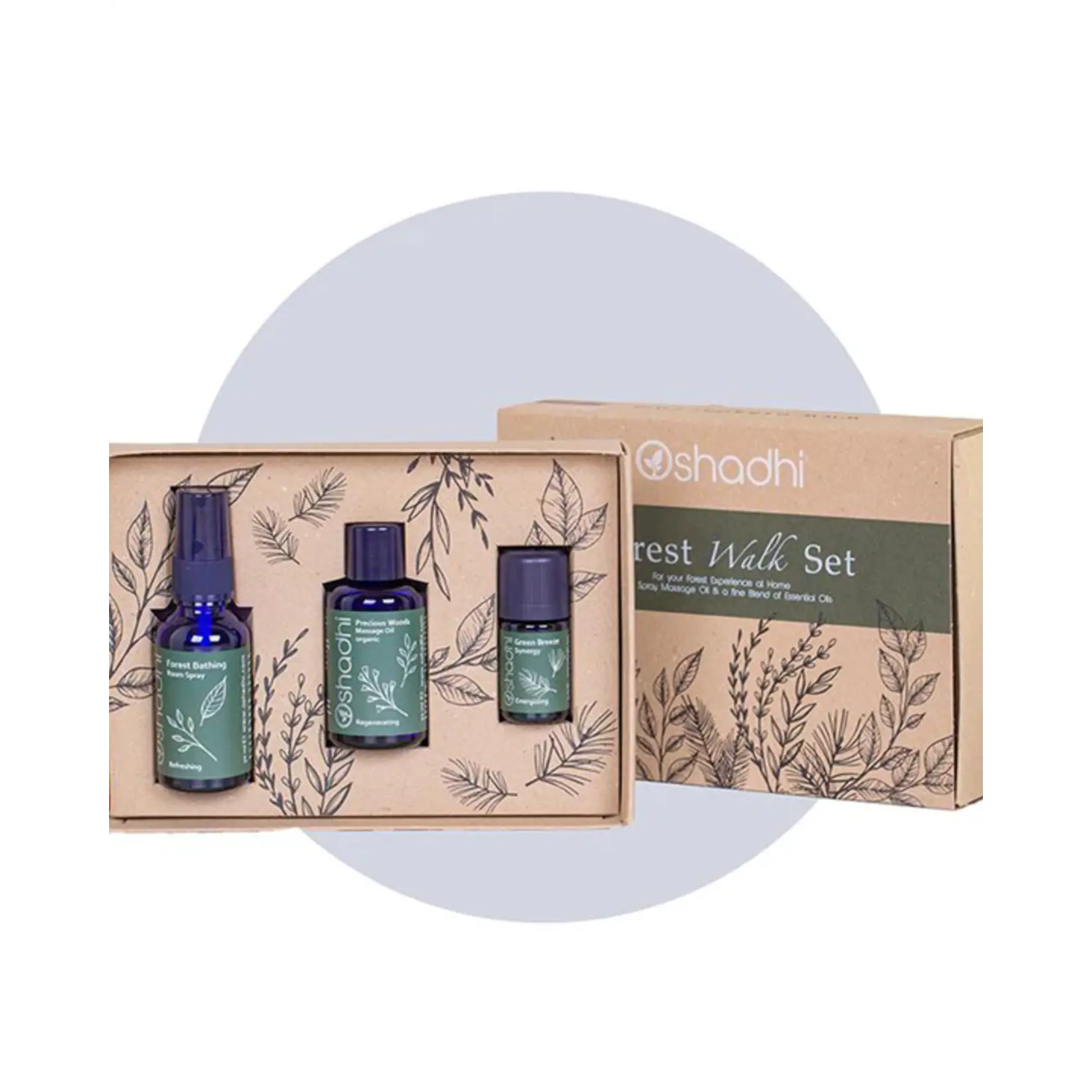 Oshadhi Forest walk - gift set Oshadhi - met synergie, kamerspray & massageolie