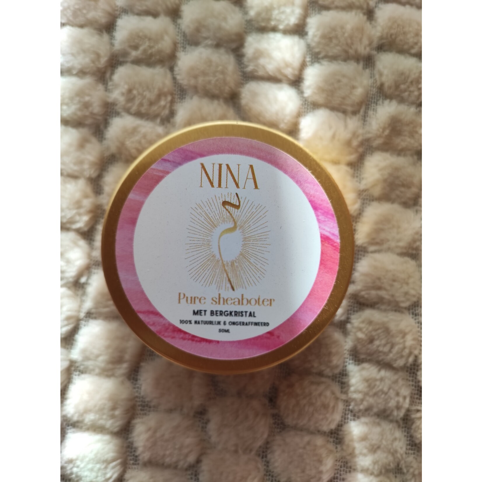 Nina Sheaboter met bergkristal - 50ml - fairtrade goud