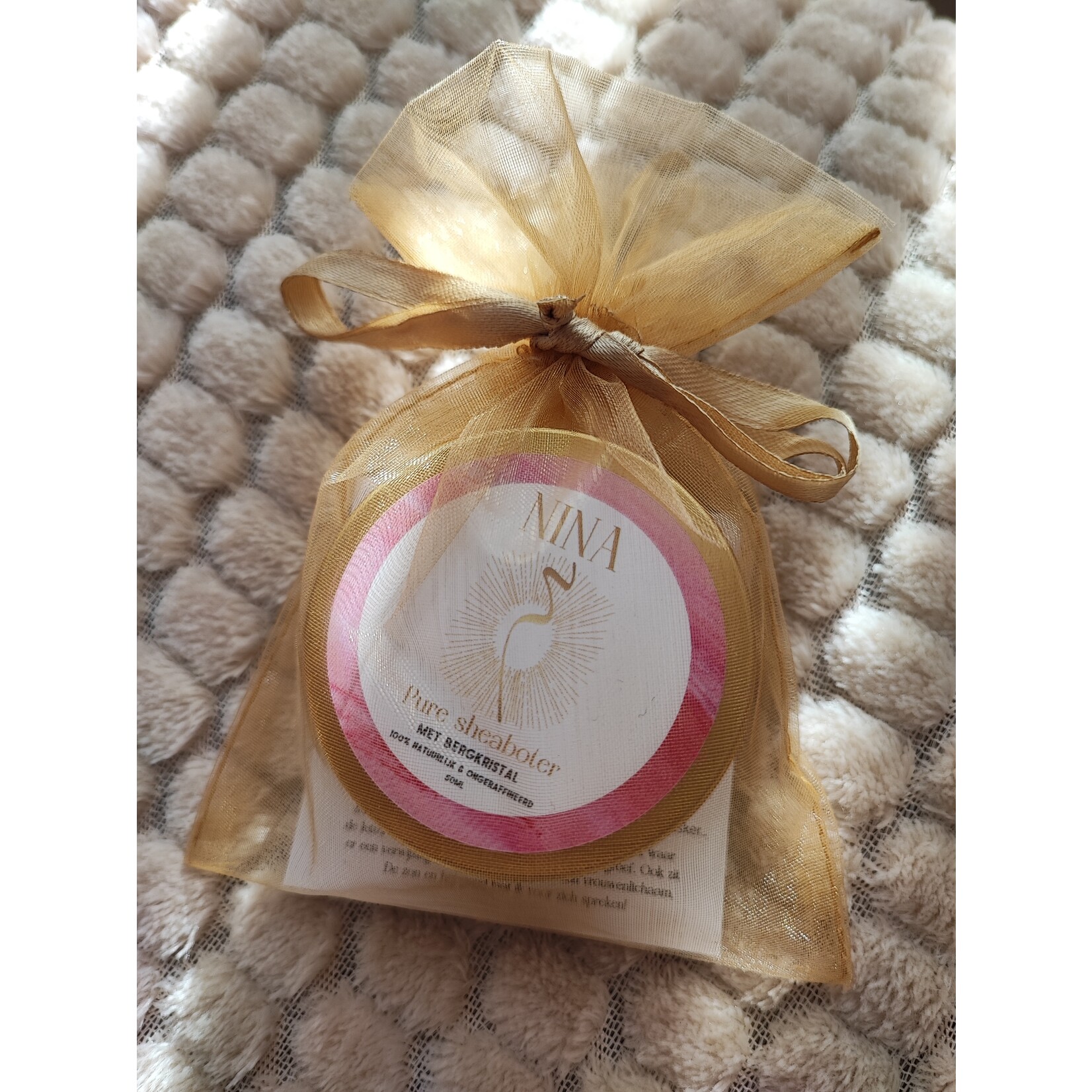 Nina Sheaboter met bergkristal - 50ml - fairtrade goud