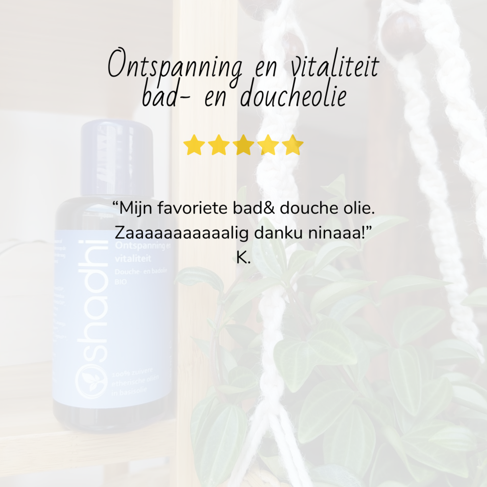 Oshadhi Ontspanning en vitaliteit bad & doucheolie Oshadhi - gewoon zalig genieten - 50ml