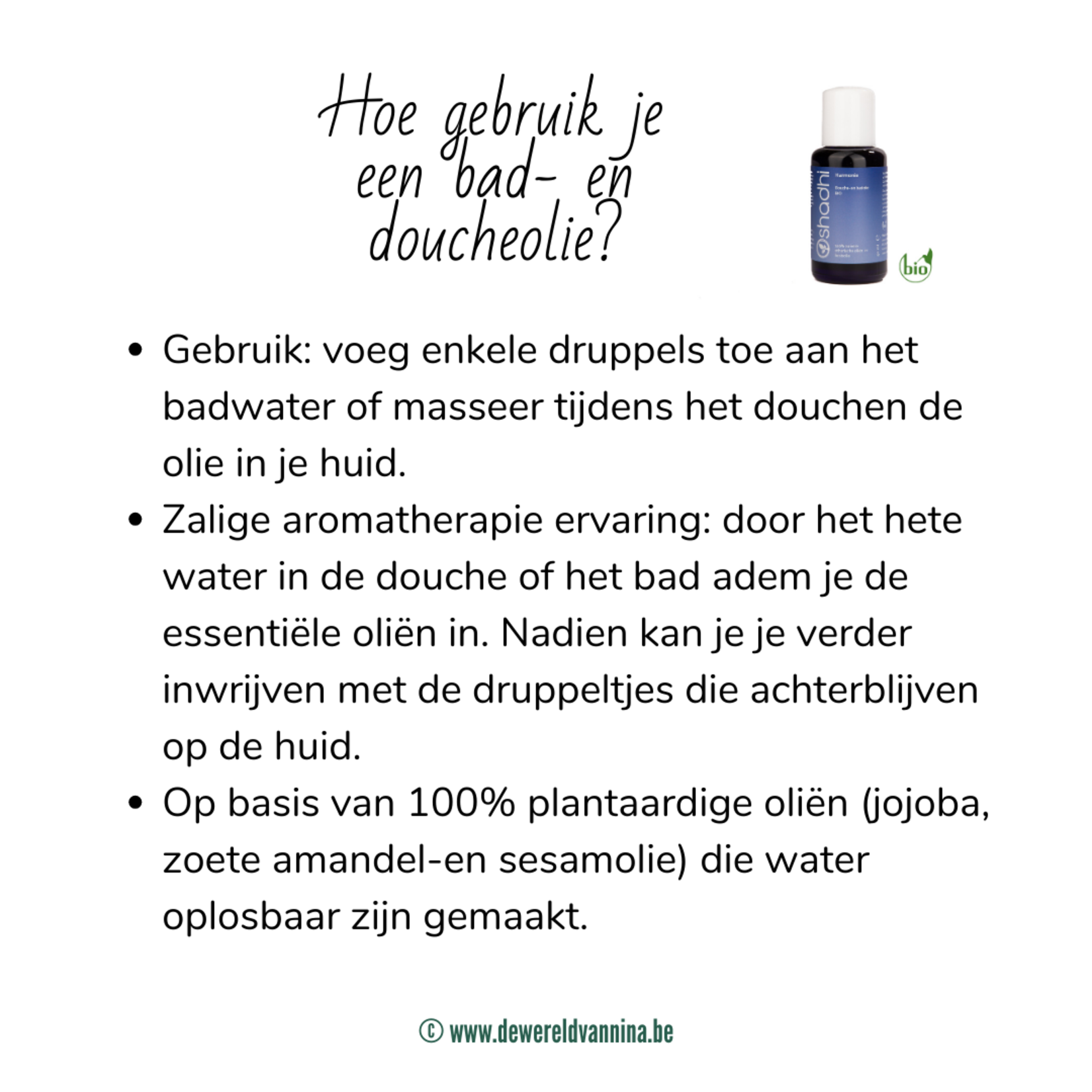 Oshadhi Ontspanning en vitaliteit bad & doucheolie Oshadhi - gewoon zalig genieten - 50ml