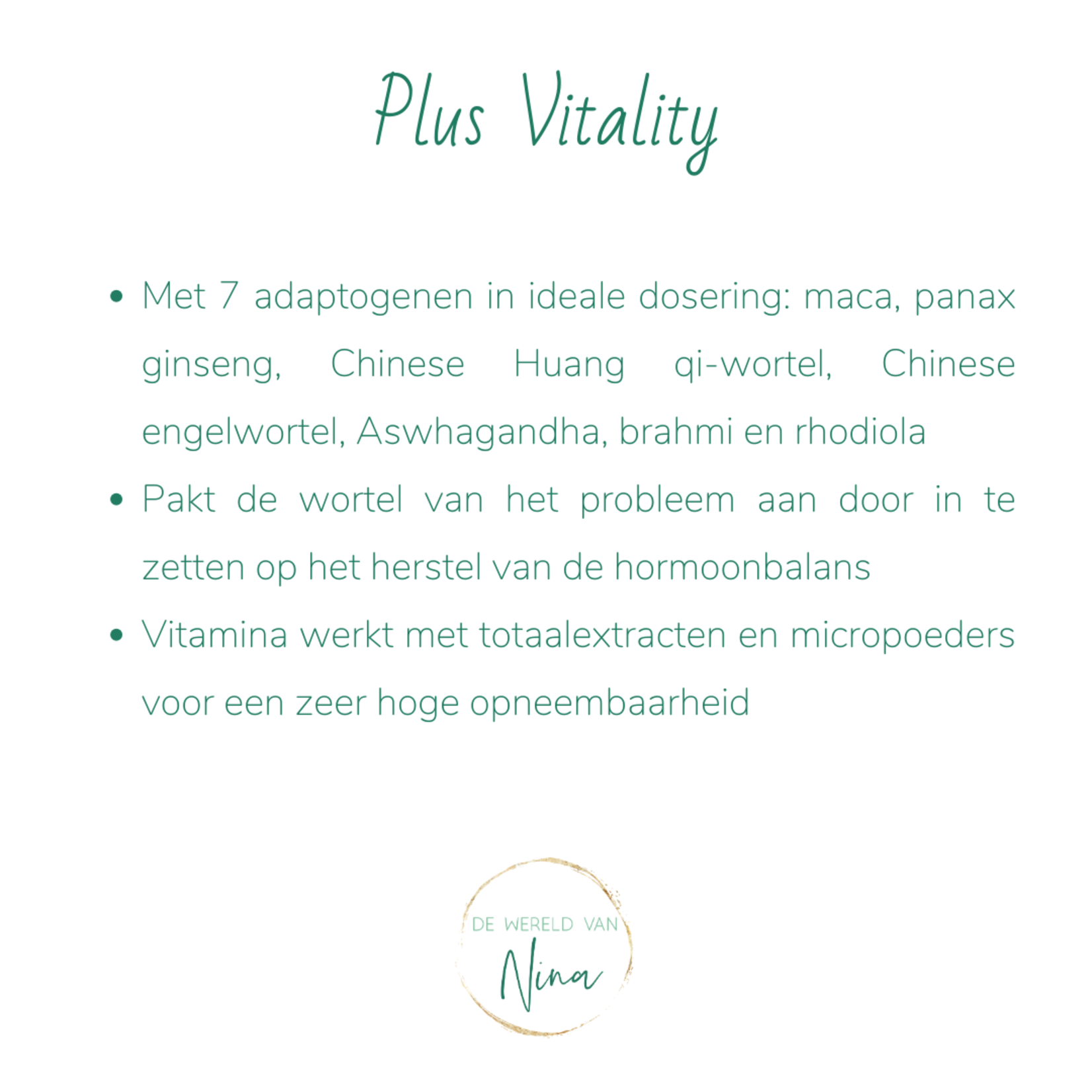 Vitamina Plus Vitality - herstelt de hormonale balans bij uitputting