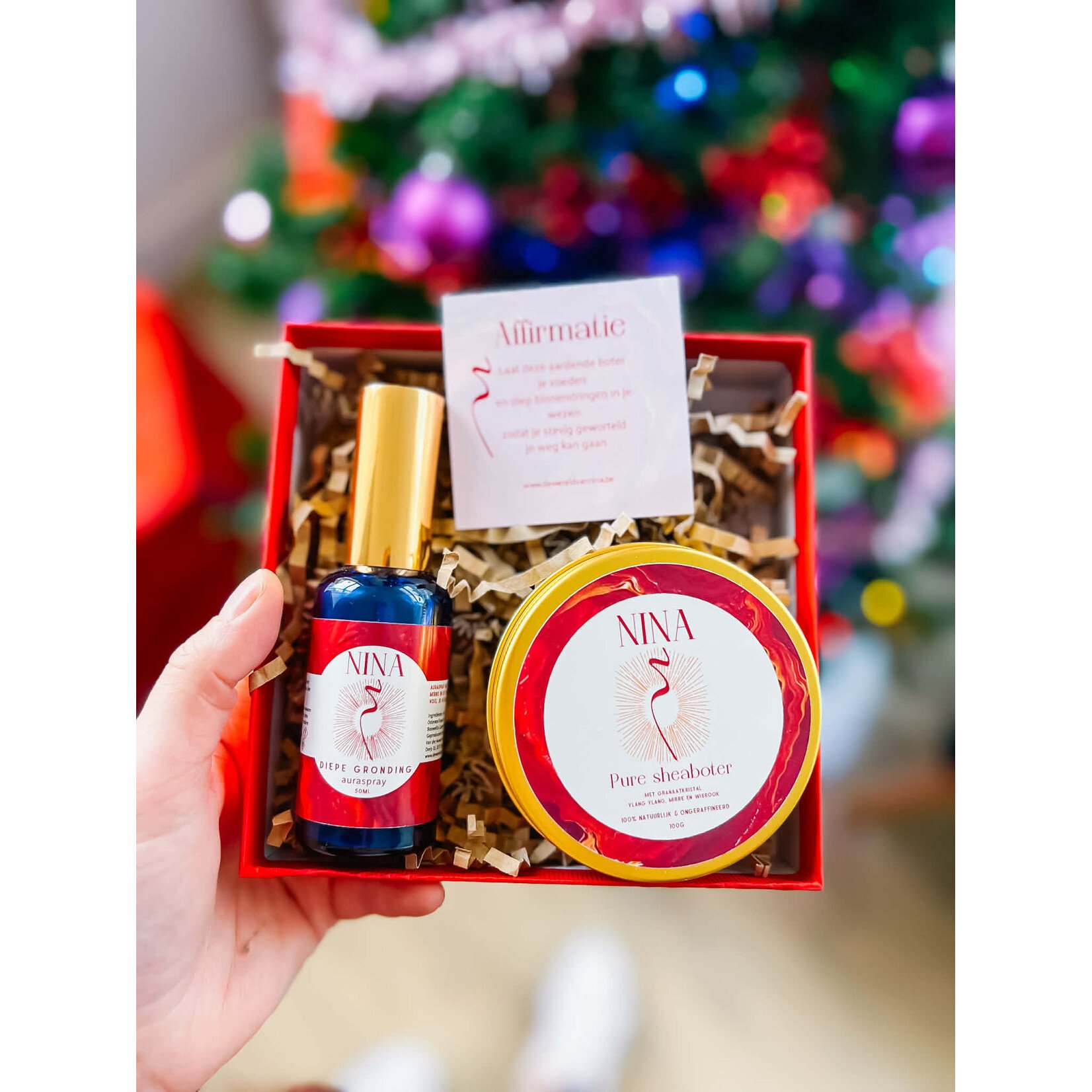 Gift box diepe gronding met de auraspray & sheaboter