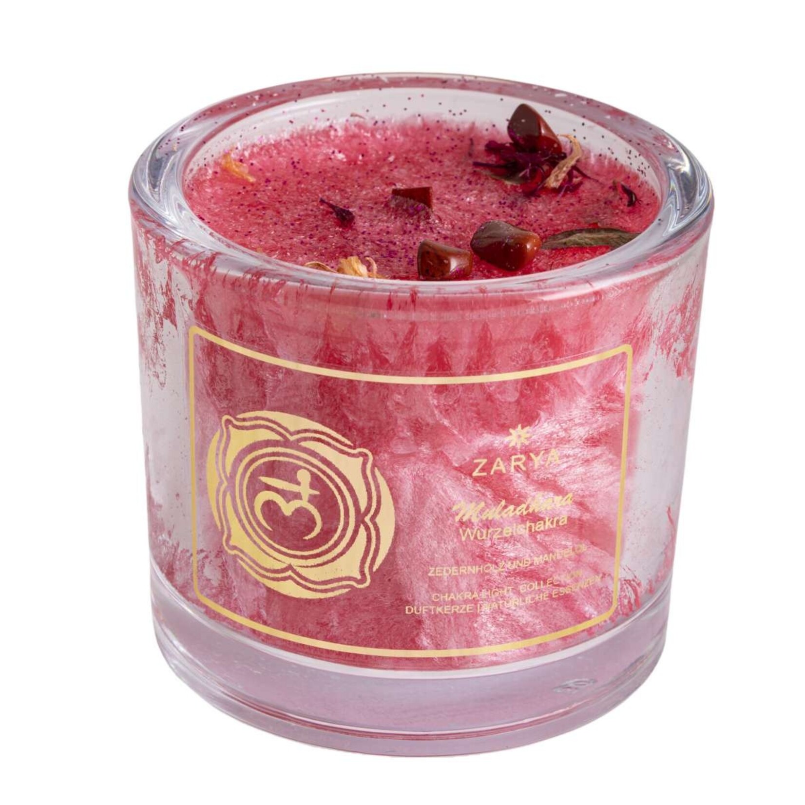 Knisperende kaars met cederhout - wortelchakra