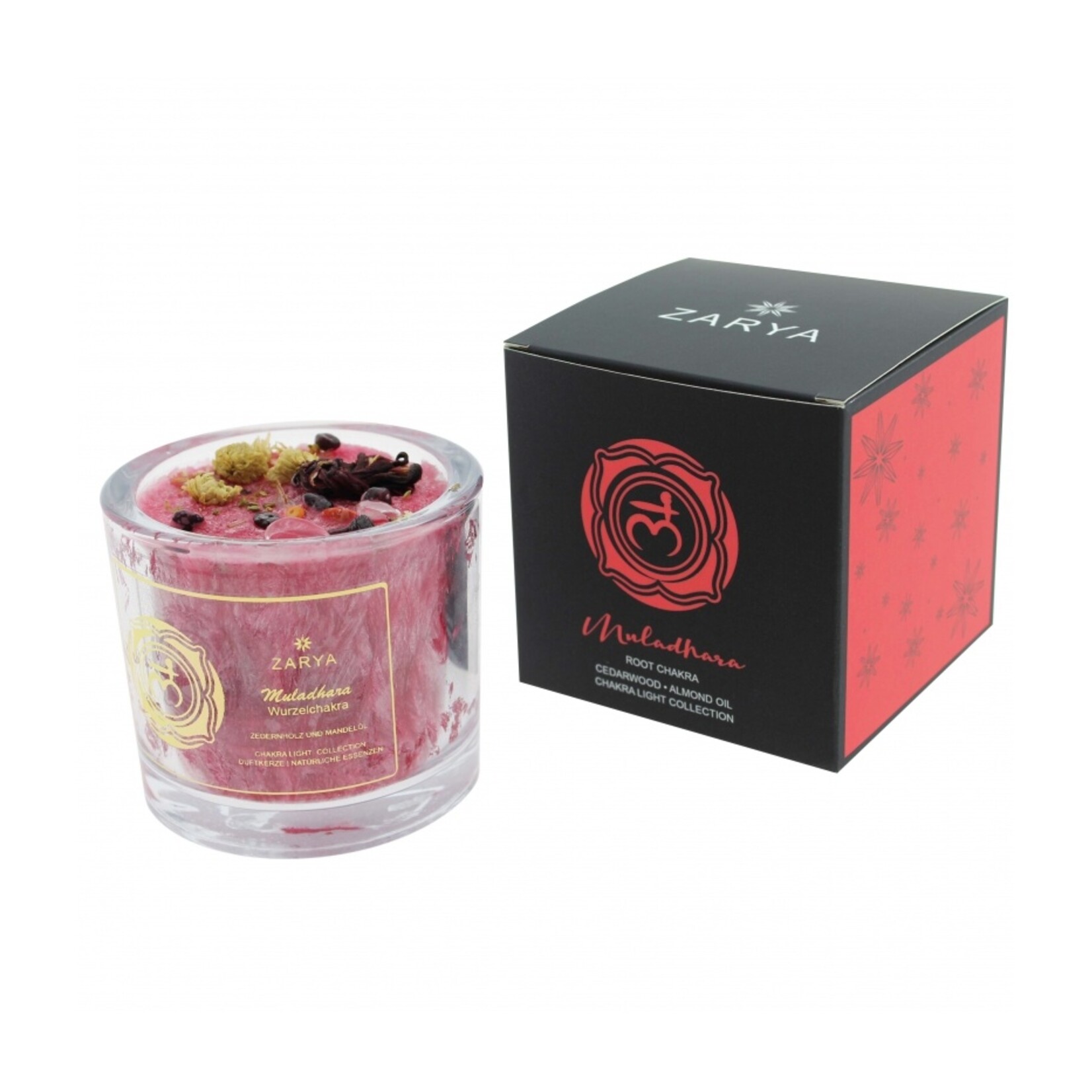 Knisperende kaars met cederhout - wortelchakra