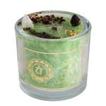 Knisperende kaars met roos en rozenkwarts - hartchakra