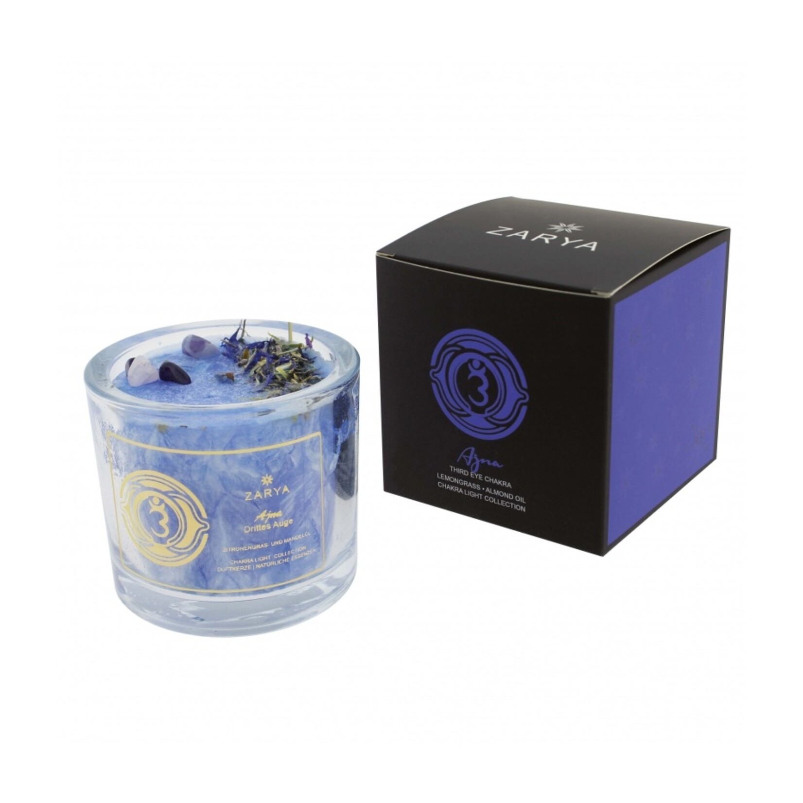 Knisperende kaars met citroengras en bergkristal - helderheid