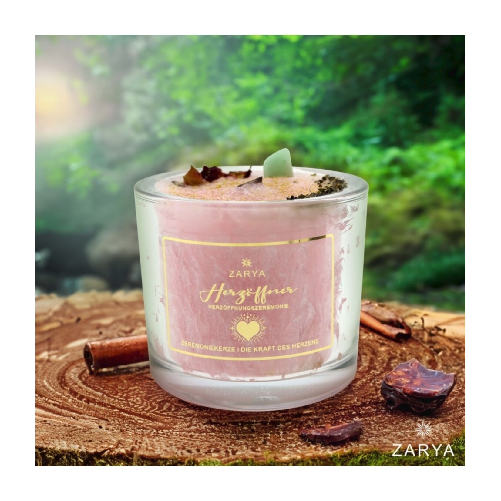 Hartopener - ceremoniële kaars met cacao en aventurijn