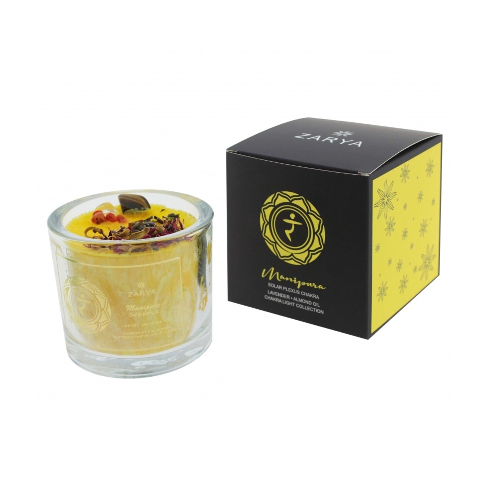 Knisperende kaars met lavendel - zonnevlecht chakra