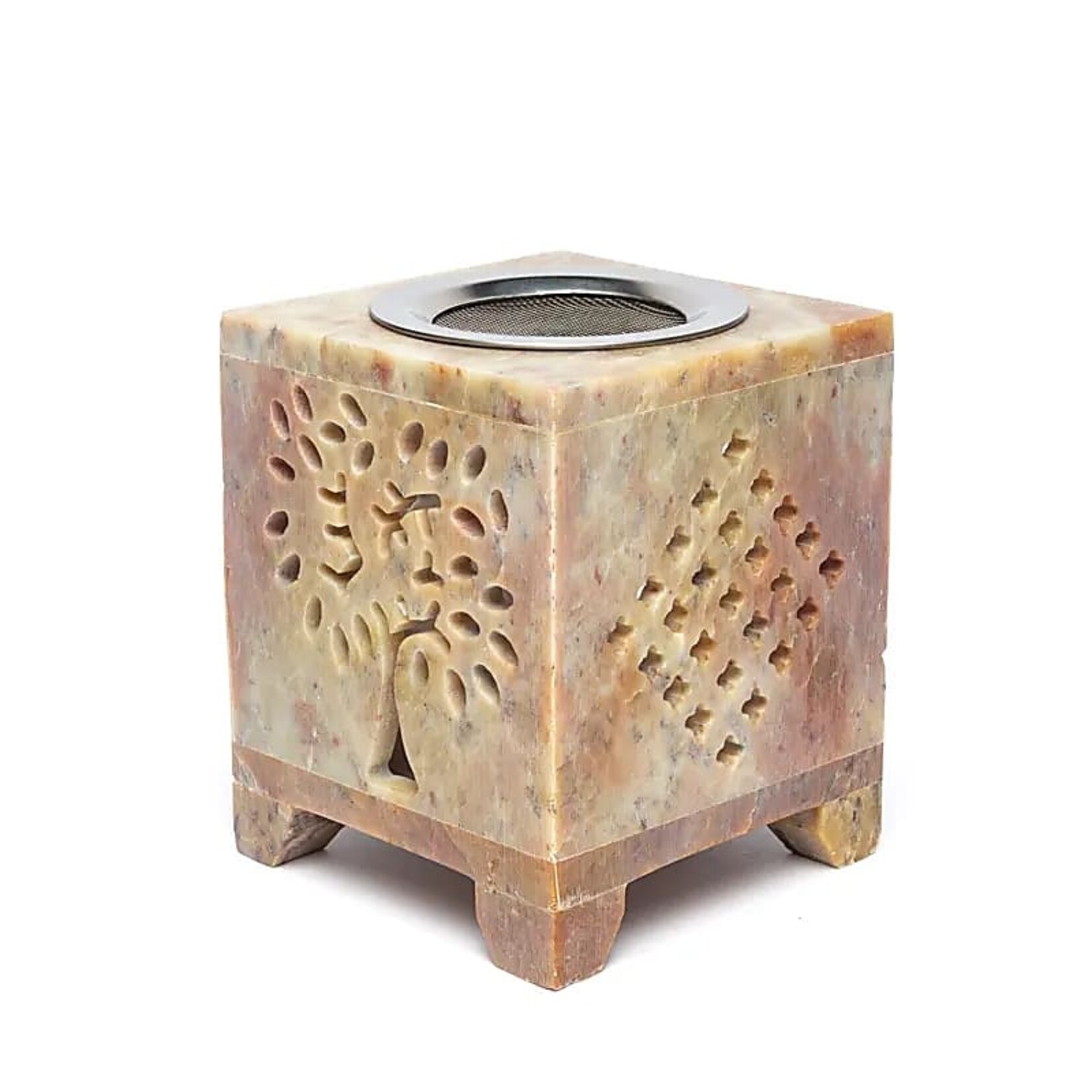 Aromabrander uit zeepsteen - flower of life