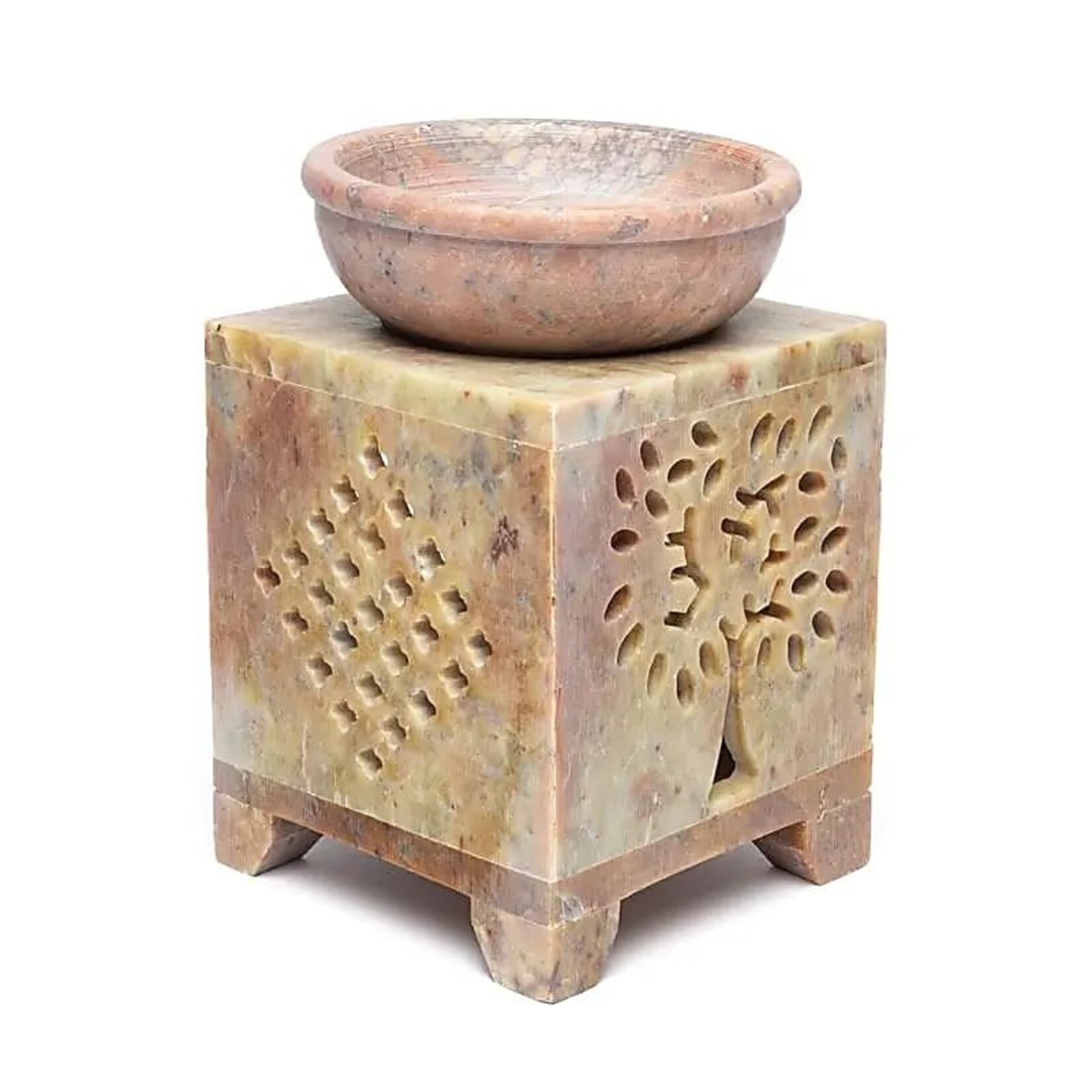 Aromabrander uit zeepsteen - flower of life