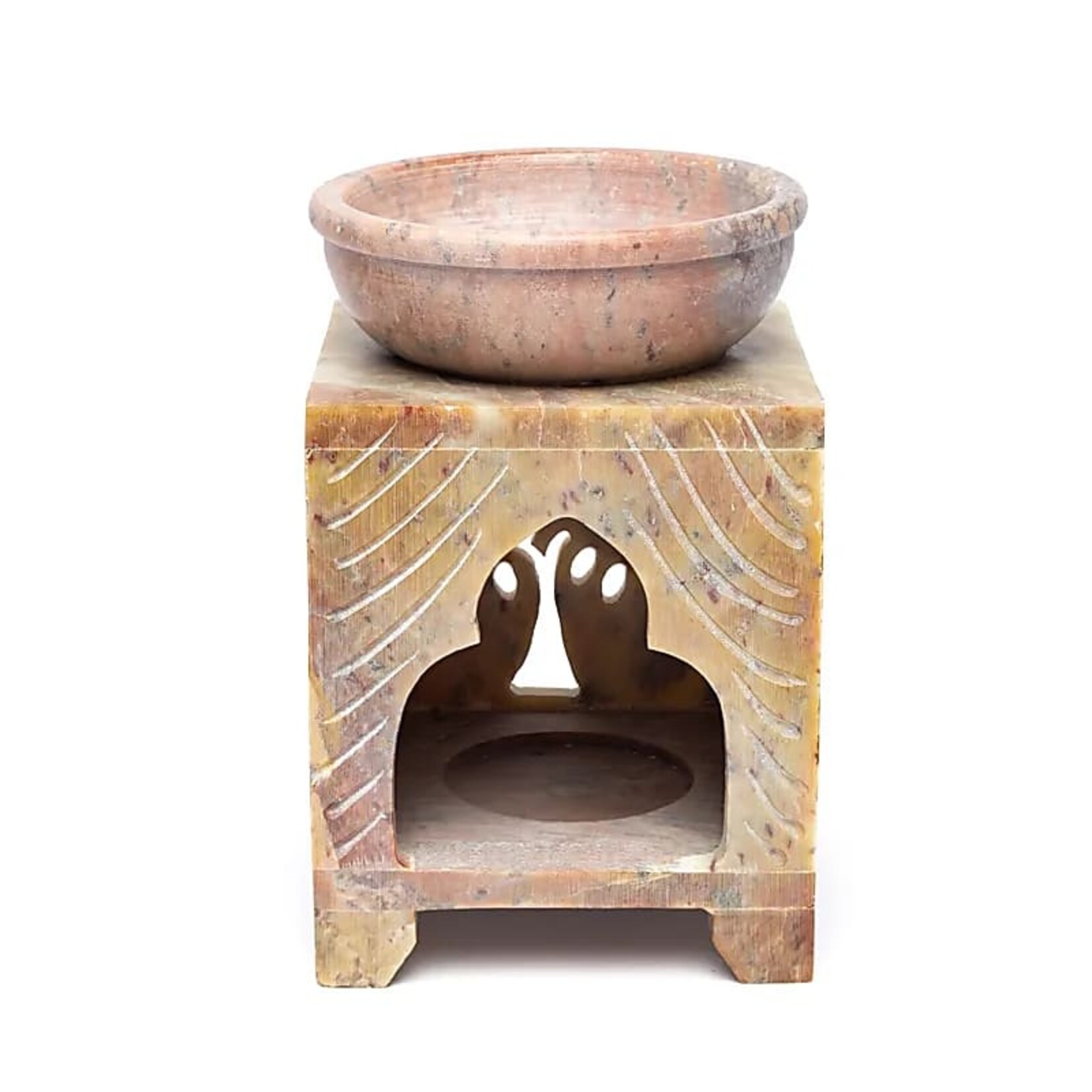 Aromabrander uit zeepsteen - flower of life