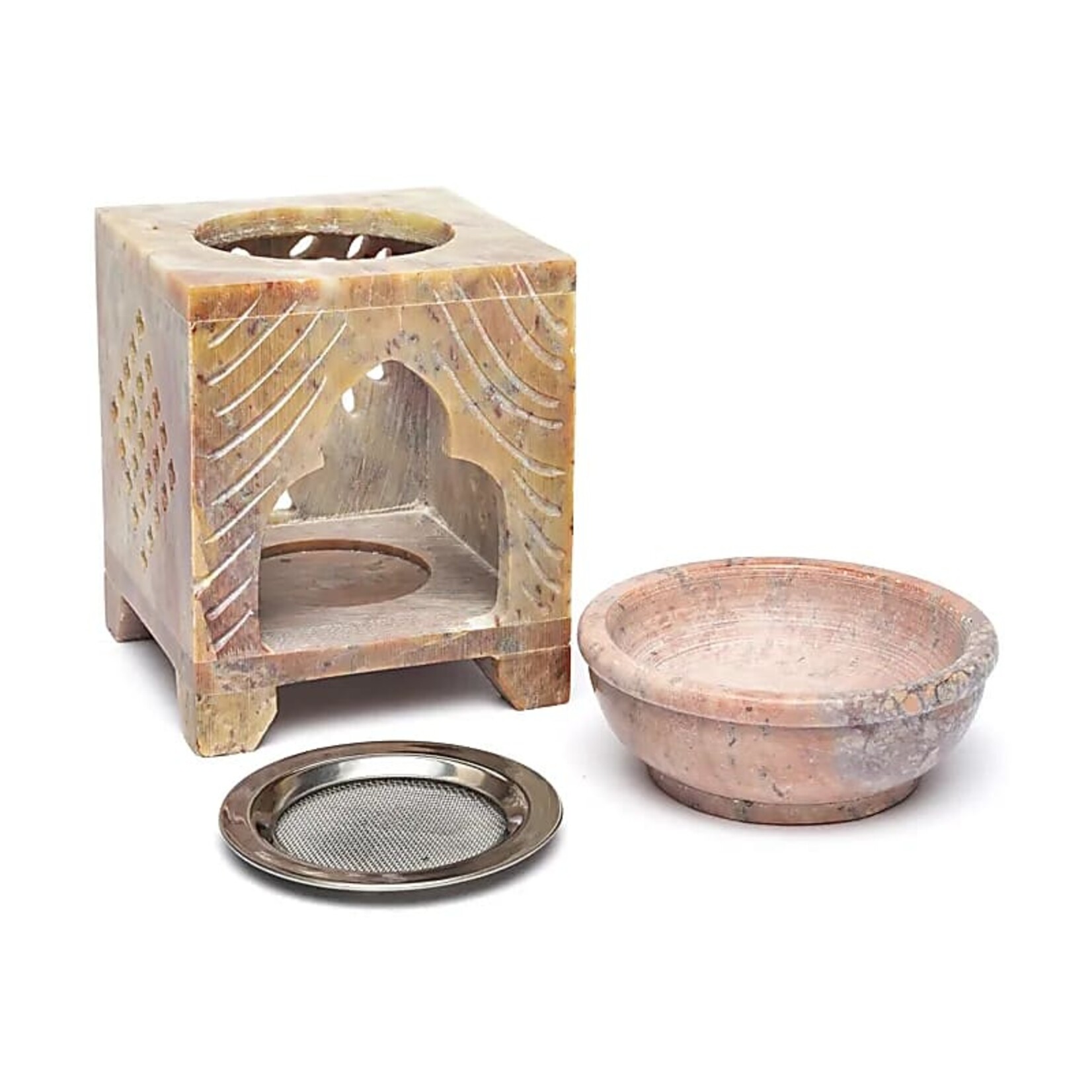 Aromabrander uit zeepsteen - flower of life