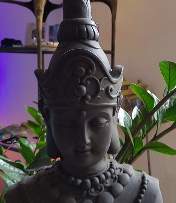 beeld Boeddha xl met lotusschaal
