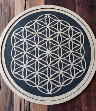 houten Crystal Grid Flower of life