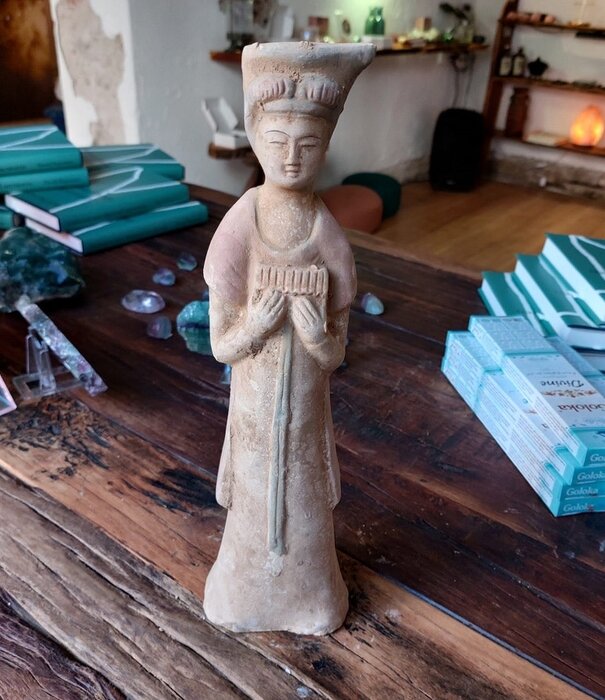 beeld shabti terracotta priesteres 32 panfluit