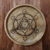 houten Crystal grid metatron 30cm mango