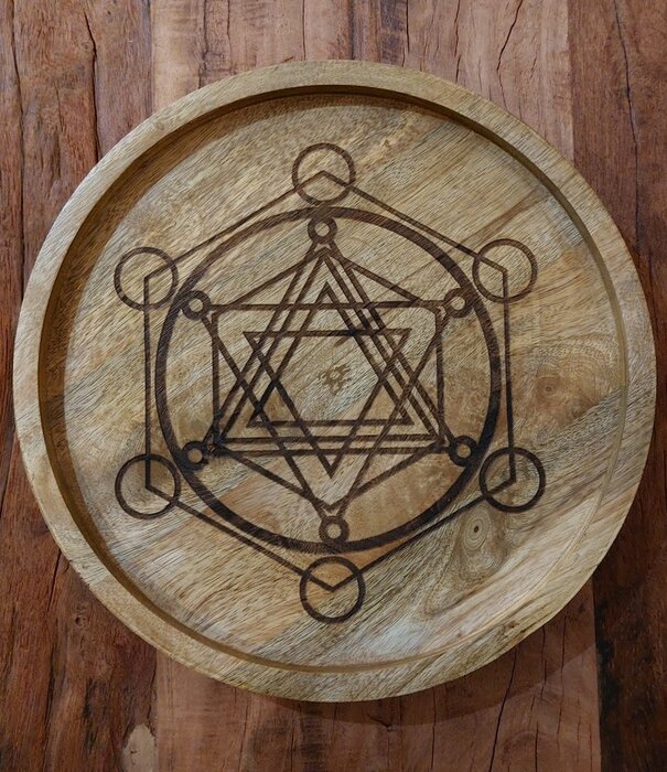 houten Crystal grid metatron 30cm mango