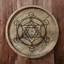 houten Crystal grid metatron 30cm mango